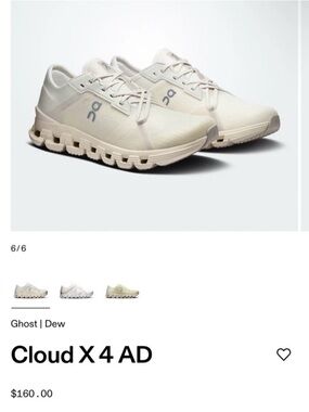 On Cloud X 4 AD Women's Athletic Shoes - Dew Ghost -Size 8